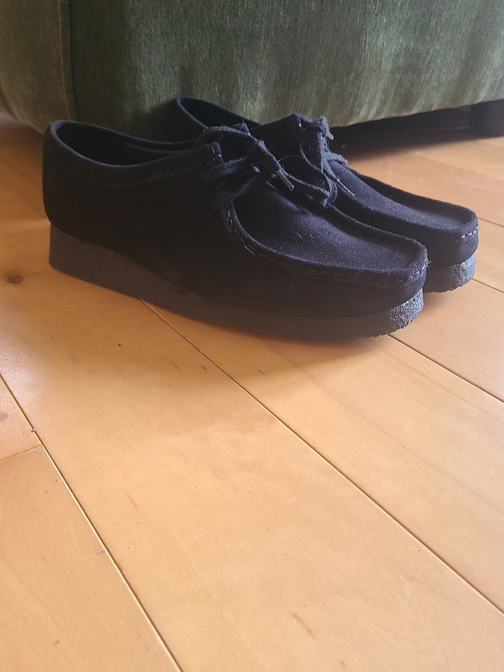 Clarks Black Wallabee-Style Lace-Up Loafers
